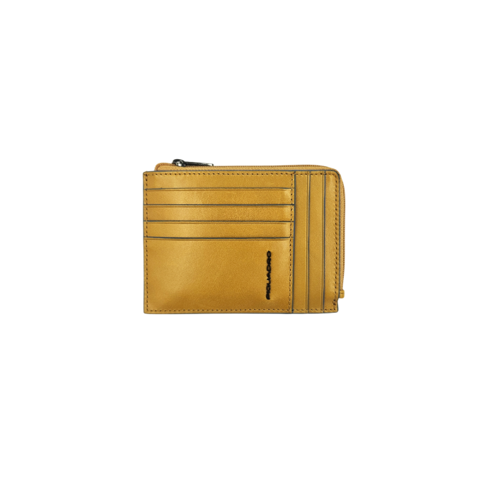 Чехол для кредитных карт PIQUADRO BLUE SQUARE PU1243B2R/G шафрановый, натуральная кожа