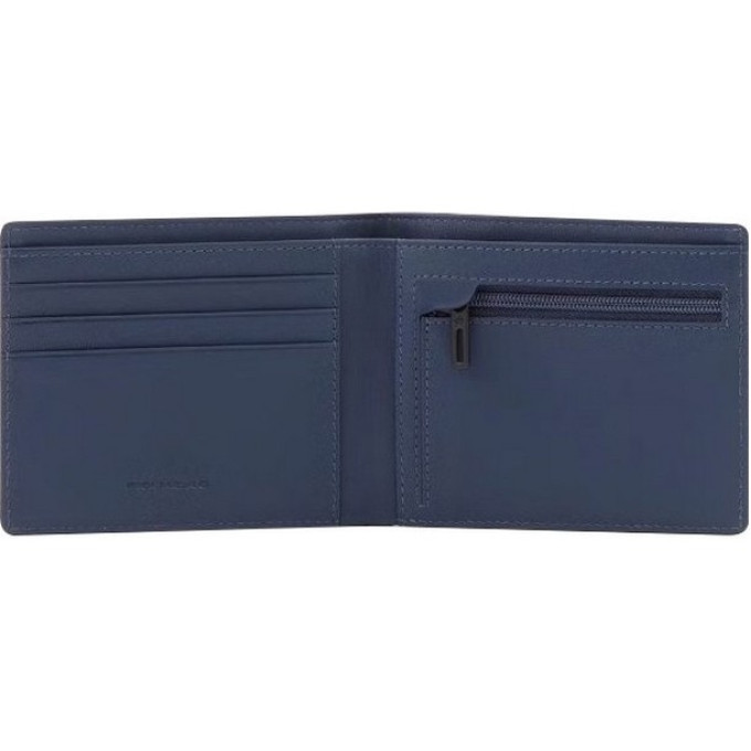 Кошелек мужской PIQUADRO GIO PU4823S124R/BLU синий полиэстер/натур.кожа
