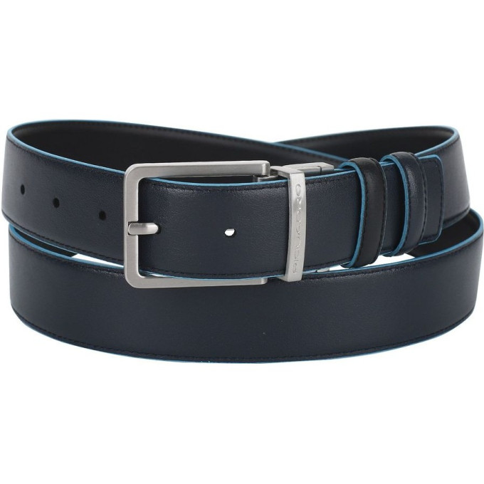 Ремень мужской PIQUADRO BLACK SQUARE CU2619B2/NBLU2 (черный/синий)
