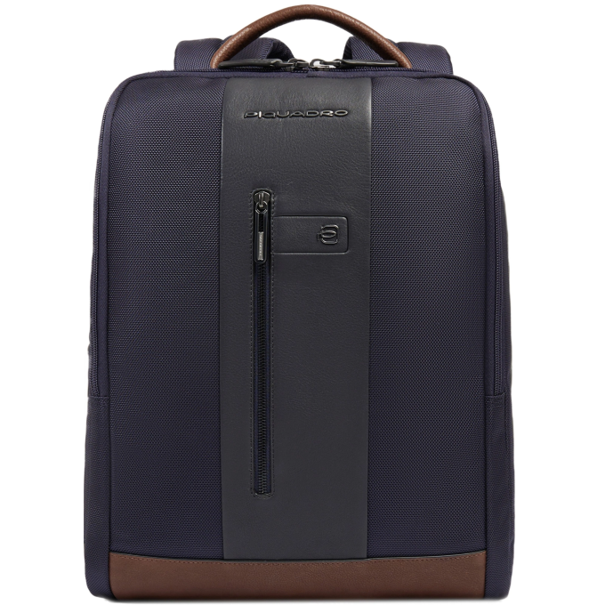 Рюкзак мужской PIQUADRO BRIEF2 CA4818BR2/BLUCU темно-синий/коричневый нейлон/кожа