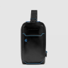 Рюкзак слинг мужской PIQUADRO BLUE SQUARE CA6898B2/N черный кожа