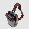 Рюкзак слинг мужской PIQUADRO BLUE SQUARE CA6898B2/MO красное дерево кожа