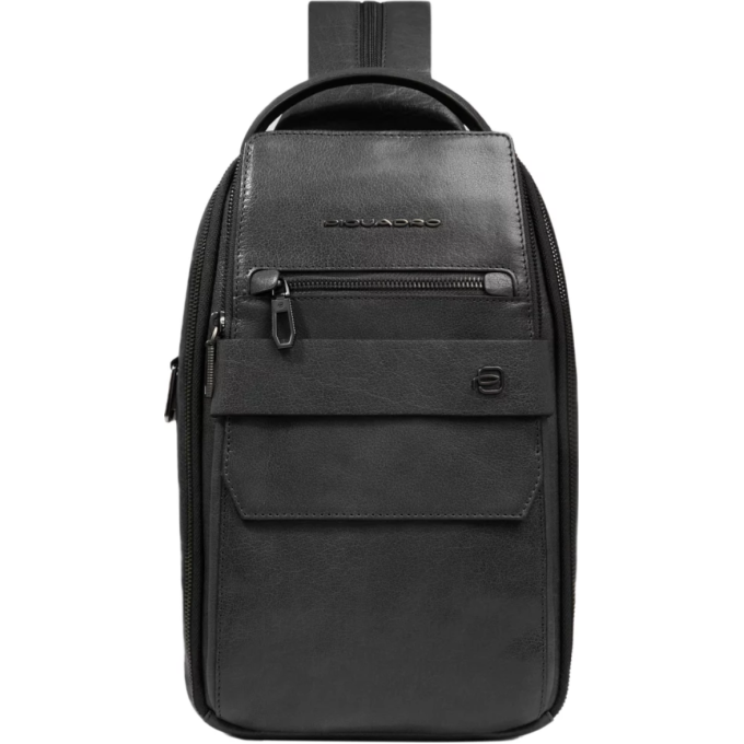 Рюкзак слинг мужской PIQUADRO SOLM CA7028S141/N черный кожа