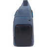 Рюкзак слинг PIQUADRO BLUE SQUARE REVAMP CA5577B2V/BLBL темно-синий/синий кожа
