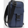Сумка через плечо PIQUADRO AC6546S135R/BLU кожаная синяя